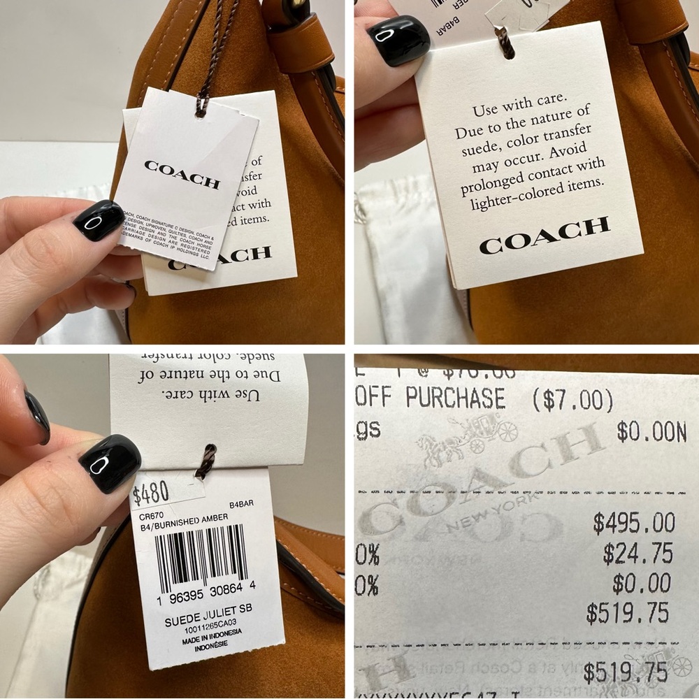 ✅Sold✅ Coach Juliet Hobo Bag – Burnished Amber Suede – Like New - Picture 5 of 17